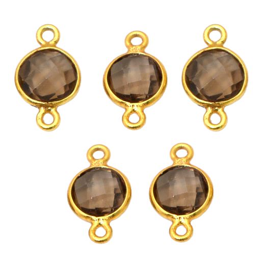Colgante Entrepieza Plata Dorada Mujer MOM0013DOCH Piedra Mineral Cuarzo Ahumado (1) Unidad