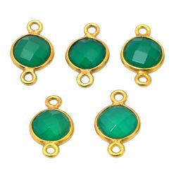 Colgante Entrepieza Plata Dorada Mujer MOM0013DOOV Piedra Mineral Onix Verde (1) Unidad