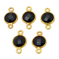 Colgante Entrepieza Plata Dorada Mujer MOM0013DOOX Piedra Mineral Onix Negro (1) Unidad
