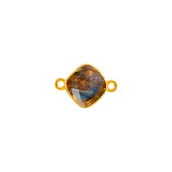 Colgante Entrepieza Plata Dorada Mujer MOM0014DOLA Piedra Mineral Labradorita