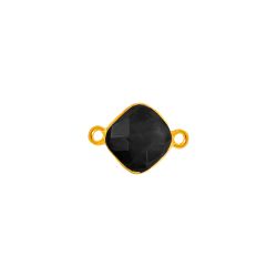 Colgante Entrepieza Plata Dorada Mujer MOM0014DOOX Piedra Mineral Onix Negro