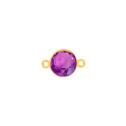Colgante Entrepieza Plata Dorada Mujer MOM0015DOAM Piedra Mineral Amatista