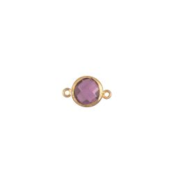Colgante Entrepieza Plata Dorada Mujer MOM0023DOAM Piedra Mineral Amatista