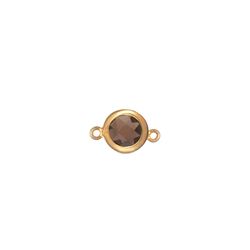 Colgante Entrepieza Plata Dorada Mujer MOM0023DOCH Piedra Mineral Cuarzo Ahumado