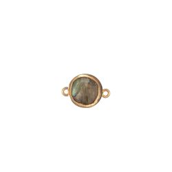 Colgante Entrepieza Plata Dorada Mujer MOM0023DOLA Piedra Mineral Labradorita