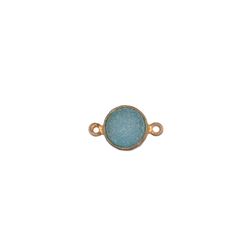 Colgante Entrepieza Plata Dorada Mujer MOM0024DODA Piedra Mineral Drusa Azul