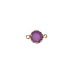 Colgante Entrepieza Plata Dorada Mujer MOM0024DODL Piedra Mineral Drusa Lila