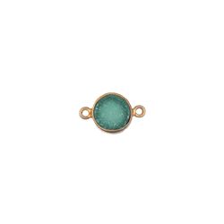 Colgante Entrepieza Plata Dorada Mujer MOM0024DODV Piedra Mineral Drusa Verde