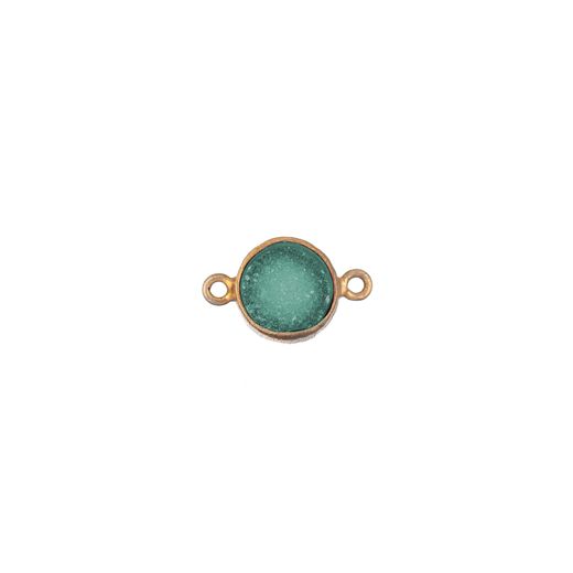 Colgante Entrepieza Plata Dorada Mujer MOM0024DODV Piedra Mineral Drusa Verde