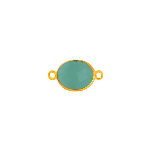 Colgante Entrepieza Plata Dorada Mujer MOM0025DOCB Piedra Mineral Calcedonia Azul