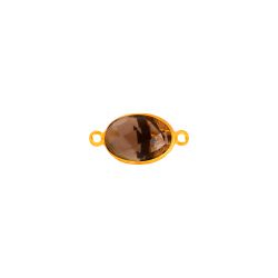 Colgante Entrepieza Plata Dorada Mujer MOM0025DOCH Piedra Mineral Cuarzo Ahumado