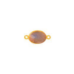 Colgante Entrepieza Plata Dorada Mujer MOM0025DOLA Piedra Mineral Labradorita