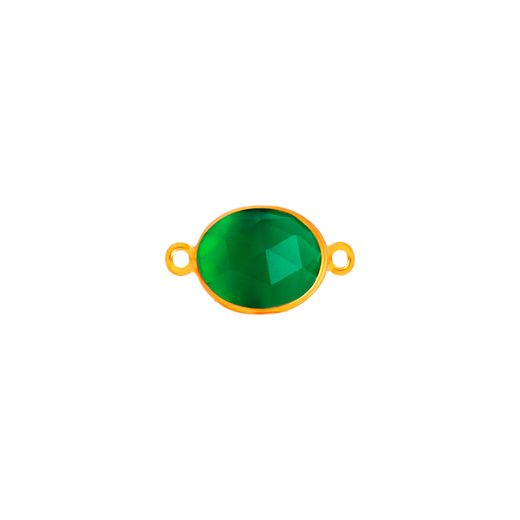 Colgante Entrepieza Plata Dorada Mujer MOM0025DOOV Piedra Mineral Onix Verde