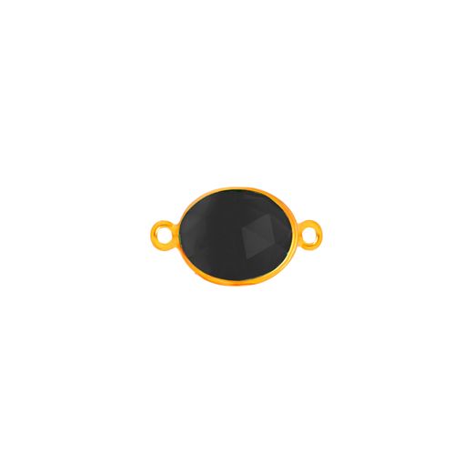Colgante Entrepieza Plata Dorada Mujer MOM0025DOOX Piedra Mineral Onix Negro
