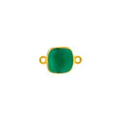 Colgante Entrepieza Plata Dorada Mujer MOM0026DOOV Piedra Mineral Onix Verde