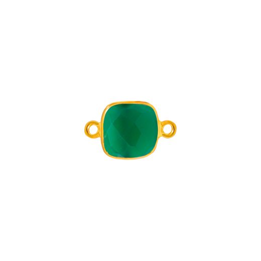 Colgante Entrepieza Plata Dorada Mujer MOM0026DOOV Piedra Mineral Onix Verde