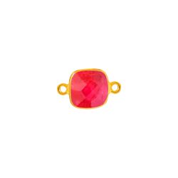 Colgante Entrepieza Plata Dorada Mujer MOM0026DORU Piedra Mineral Rubí