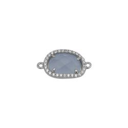 Colgante Entrepieza Plata Mujer MOM0002RHCB Piedra Mineral Calcedonia Azul