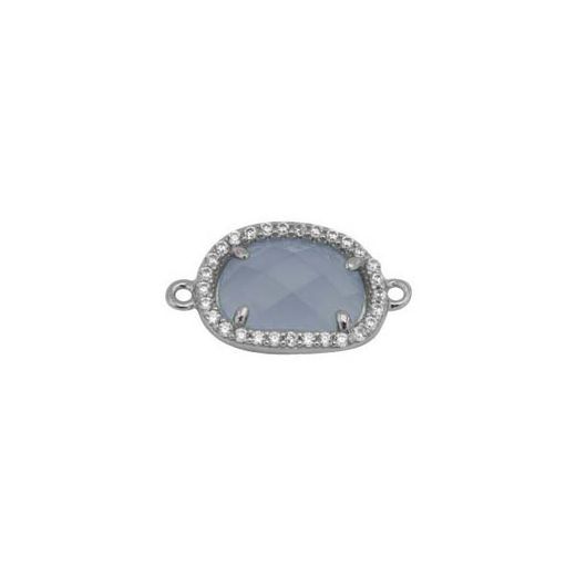 Colgante Entrepieza Plata Mujer MOM0002RHCB Piedra Mineral Calcedonia Azul