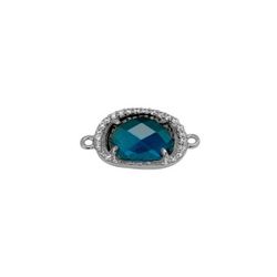 Colgante Entrepieza Plata Mujer MOM0002RHGB Piedra Mineral Glass Blue