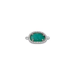 Colgante Entrepieza Plata Mujer MOM0003RHAZ Piedra Mineral Calcedonia & Circonitas