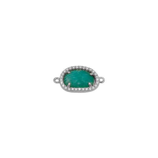 Colgante Entrepieza Plata Mujer MOM0003RHAZ Piedra Mineral Calcedonia & Circonitas