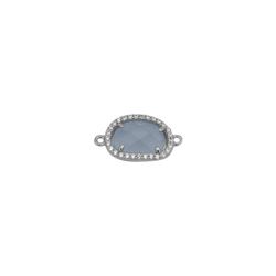 Colgante Entrepieza Plata Mujer MOM0003RHCB Piedra Mineral Calcedonia Azul & Circonitas