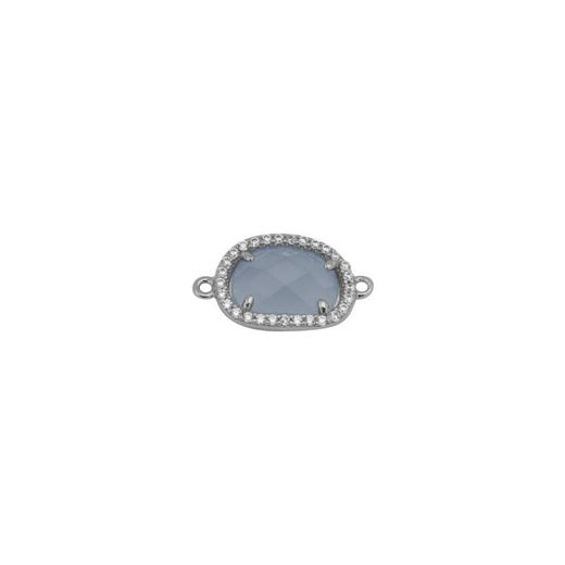 Colgante Entrepieza Plata Mujer MOM0003RHCB Piedra Mineral Calcedonia Azul & Circonitas