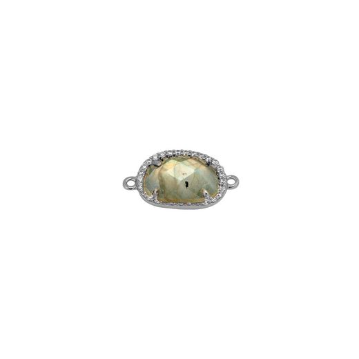 Colgante Entrepieza Plata Mujer MOM0003RHLA Piedra Mineral Labradorita & Circonitas