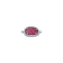 Colgante Entrepieza Plata Mujer MOM0003RHRU Piedra Mineral Rubí & Circonitas