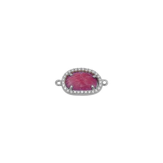 Colgante Entrepieza Plata Mujer MOM0003RHRU Piedra Mineral Rubí & Circonitas