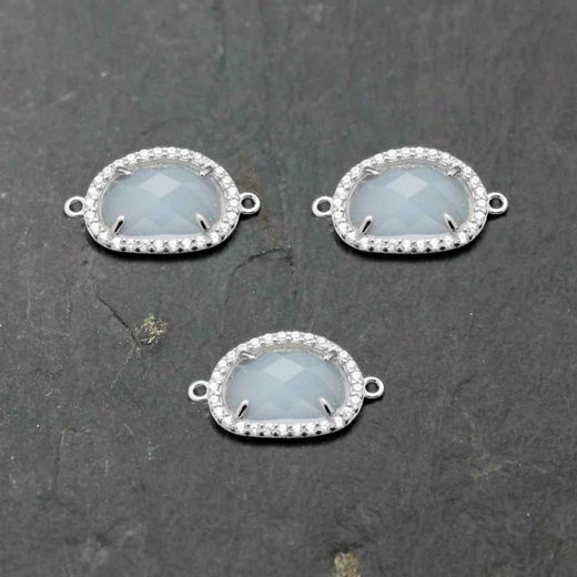 Colgante Entrepieza Plata Mujer MOM0003RUCB Piedra Mineral Calcedonia Azul & Circonitas (1) Unidad