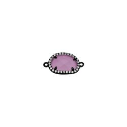Colgante Entrepieza Plata Mujer MOM0003RUCR Piedra Mineral Cuarzo Rosa & Circonitas