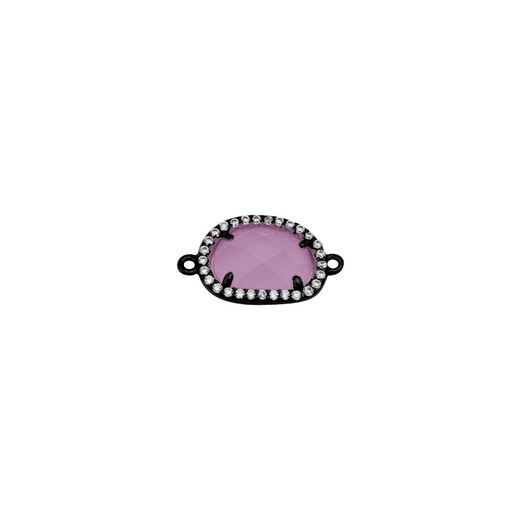 Colgante Entrepieza Plata Mujer MOM0003RUCR Piedra Mineral Cuarzo Rosa & Circonitas