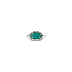 Colgante Entrepieza Plata Mujer MOM0007RHAZ Piedra Mineral Amazonita