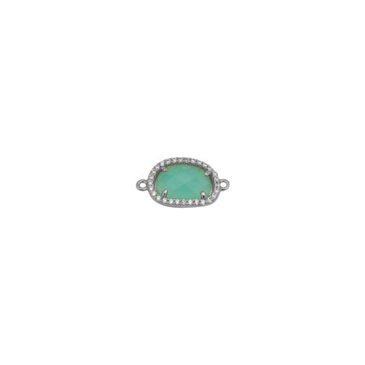 Colgante Entrepieza Plata Mujer MOM0007RHCA Piedra Mineral Calcedonia