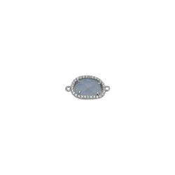 Colgante Entrepieza Plata Mujer MOM0007RHCB Piedra Mineral Calcedonia Azul