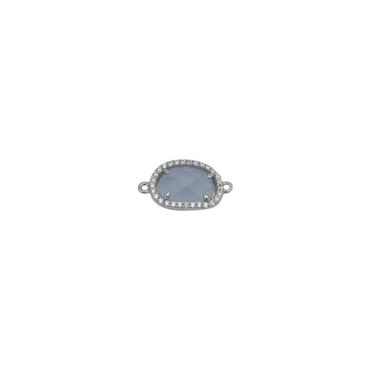 Colgante Entrepieza Plata Mujer MOM0007RHCB Piedra Mineral Calcedonia Azul
