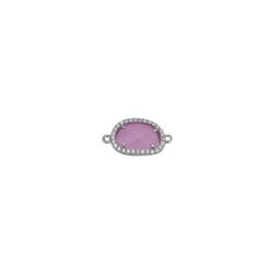 Colgante Entrepieza Plata Mujer MOM0007RHCR Piedra Mineral Cuarzo Rosa