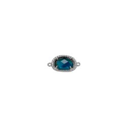 Colgante Entrepieza Plata Mujer MOM0007RHGB Piedra Mineral Glass Blue