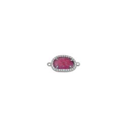 Colgante Entrepieza Plata Mujer MOM0007RHRU Piedra Mineral Rubí