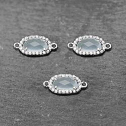 Colgante Entrepieza Plata Mujer MOM0007RUCB Piedra Mineral Calcedonia Azul
