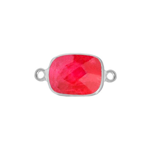 Colgante Entrepieza Plata Mujer MOM0012PLRU Piedra Mineral Rubí