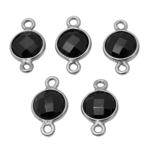 Colgante Entrepieza Plata Mujer MOM0013PLOX Piedra Mineral Onix Negro