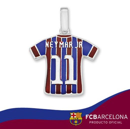 Pendentif émaillé argent FC Barcelone Neymar JR T-Shirt bleu 22 mm 10-157