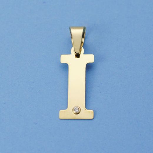Buchstabe I Anhänger 18k Gold Zirkonia 16100-I