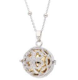 Colgante Liska Acero Bicolor Dorado Llamador Ángel KLA215-D Corazones Circonitas