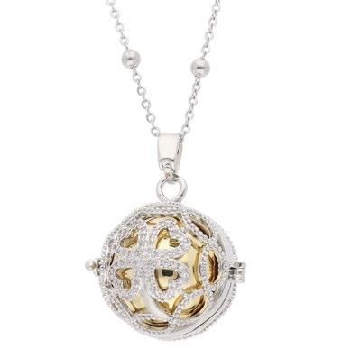 Colgante Liska Acero Bicolor Dorado Llamador Ángel KLA215-D Corazones Circonitas