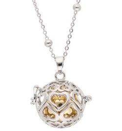 Colgante Liska Acero Bicolor Dorado Llamador Ángel KLA220-D Corazones