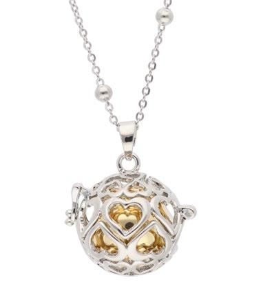 Colgante Liska Acero Bicolor Dorado Llamador Ángel KLA220-D Corazones